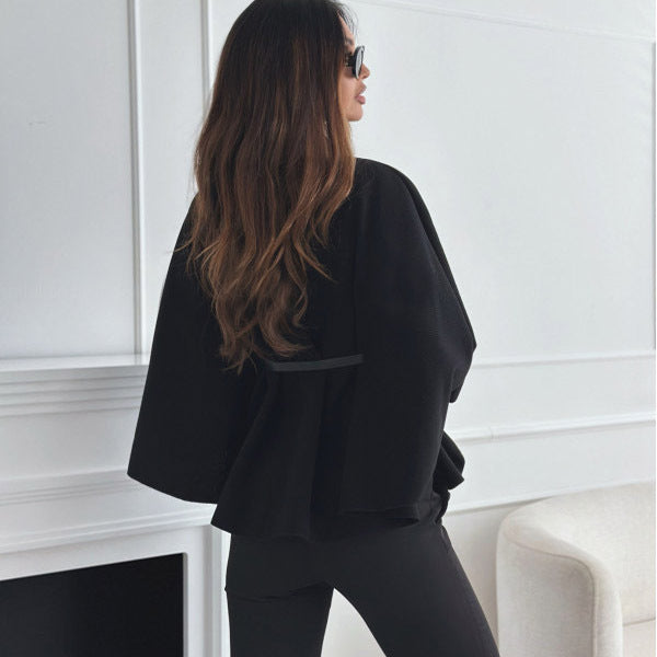 Veste Col Montant Manches Chauve-Souris