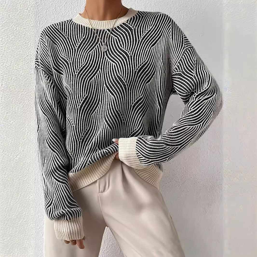 ZebraChic | Pull à Rayures Contrastées