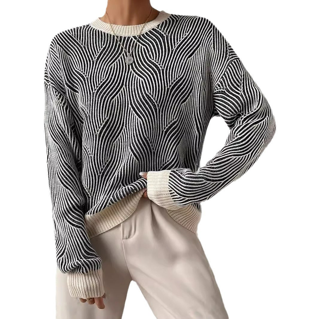 ZebraChic | Pull à Rayures Contrastées