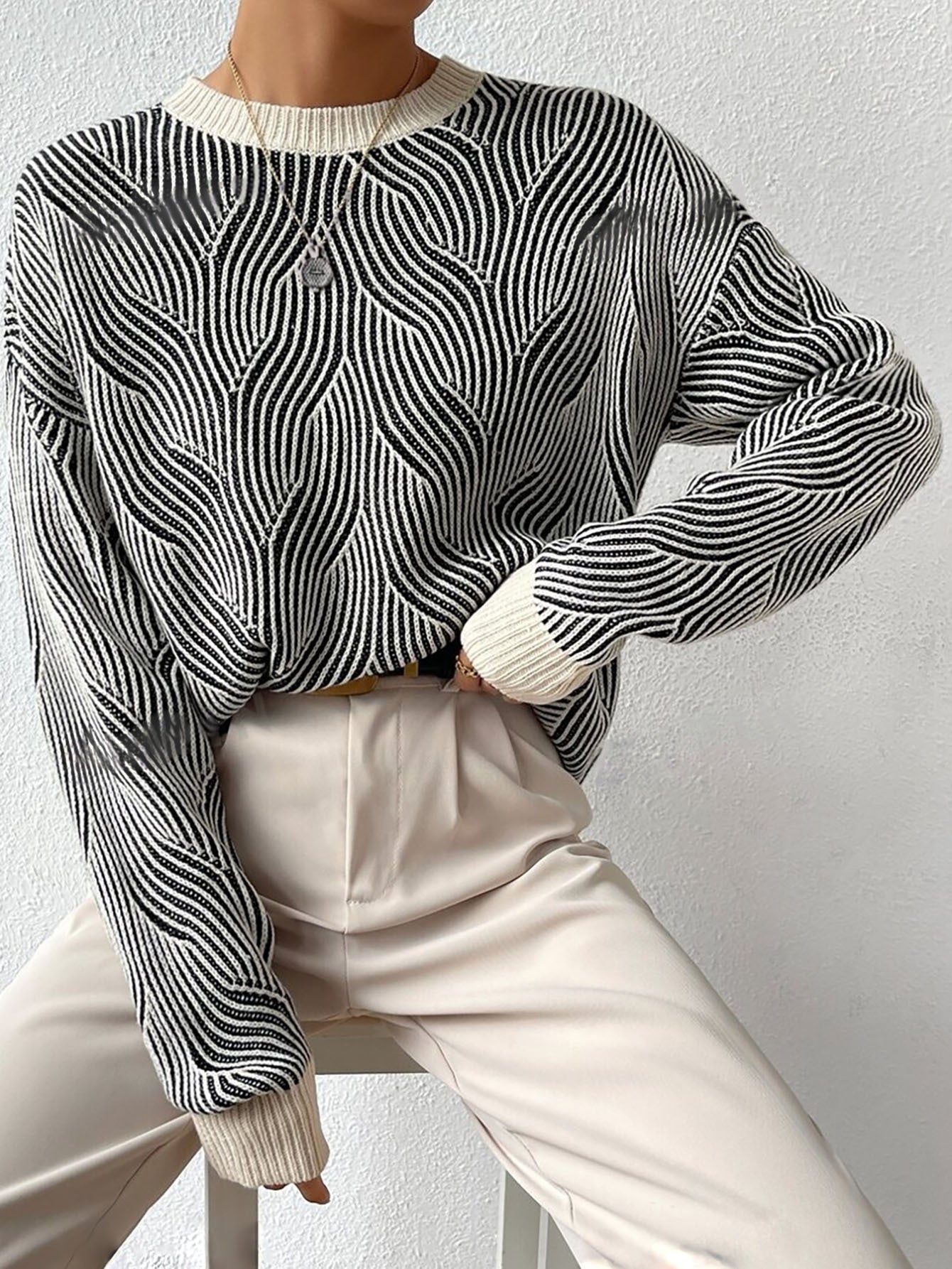 ZebraChic | Pull à Rayures Contrastées